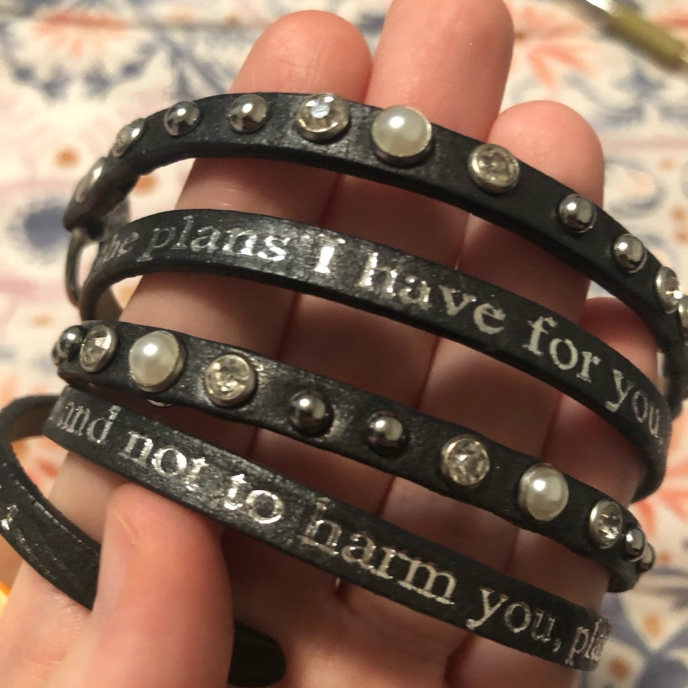 Good Works Black Studded Wrap Bracelet